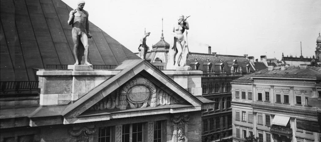 Historischer Blick über die Dächer des alten München